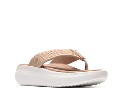 Clarks Cloudsteppers Solevana Post Sandal In Animal Print