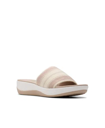 Clarks Cloudsteppers Women's Arla Hollis Slip-on Flat Sandals In Sand Combi Textile