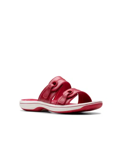 Clarks Cloudsteppers Women's Breeze Maye Slip-on Sandals In Cherry