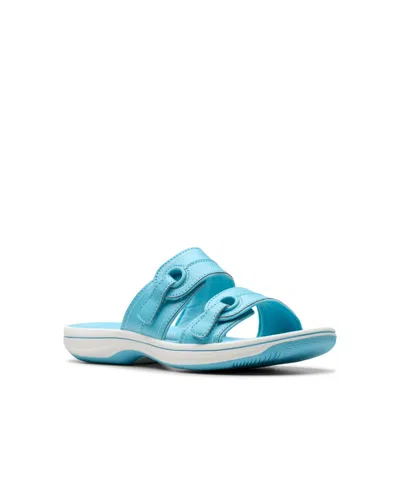 Clarks Cloudsteppers Women's Breeze Maye Slip-on Sandals In Sky Blue
