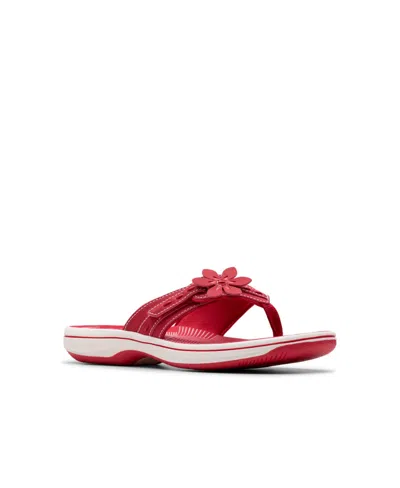 Clarks Cloudsteppers Women's Breeze Opal H Slip-on Sandals In Cherry Synthetic