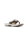 Clarks Cloudsteppers Women's Breeze Opal H Slip-on Sandals In Pewter