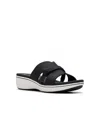 Clarks Cloudsteppers Women's Breeze Rae Mia Slip-on Flat Sandals In Black