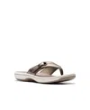 Clarks Cloudsteppers Women's Breeze Reyna H Slip-on Sandals In Pewter Synthetic