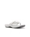 Clarks Cloudsteppers Women's Breeze Reyna H Slip-on Sandals In White Textile