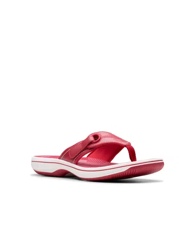 Clarks Cloudsteppers Women's Breeze Reyna H Slip-on Sandals In Raspberry