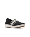 Clarks Cloudsteppers Women's Breeze Sky Mist Slip-on Shoes In Black Textile