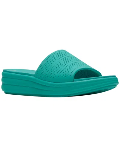 Clarks Cloudsteppers Women's Drift Twist Slip-on Flat Sandals In Green