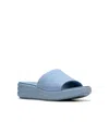 Clarks Cloudsteppers Women's Drift Twist Slip-on Flat Sandals In Light Blue
