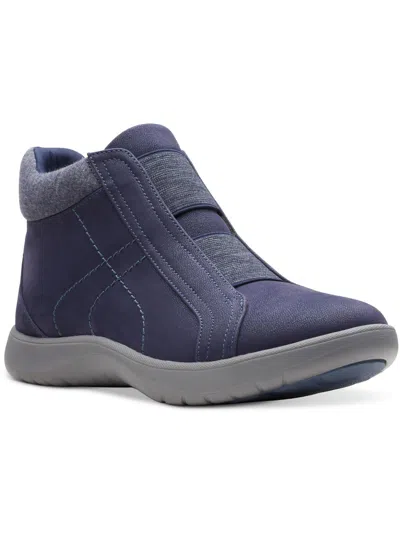 Clarks Cloudsteppers Womens F Faux Suede Casual And Fashion Sneakers In Blue