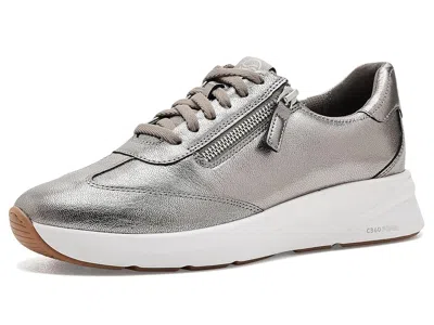 Clarks Code R Run Women's Shoes Pewter Metal: 10 B - Medium, Leather In Silver