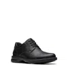 Clarks Gessler Cap In Black Leather In Black Tumbled Leather