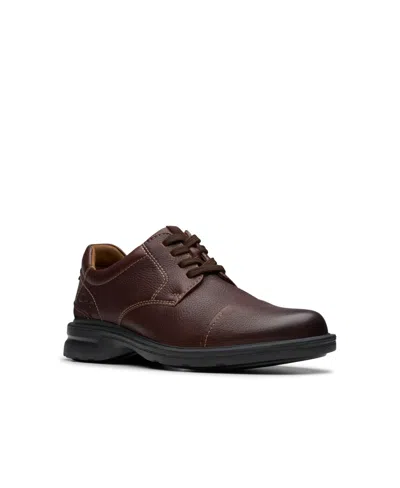 Clarks Collection Men's Gessler Cap Toe Dress Shoes In Brown Tumbled Leather