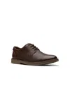 Clarks Nantasket Cap Mens Leather Lace Up Derby Shoes In Mahogany Combi Leather