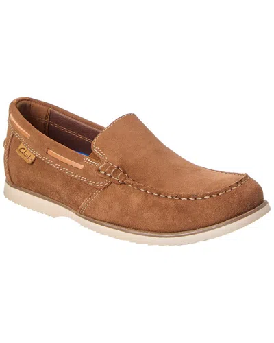 Clarks Collection Noonan Step Suede Boat Shoe In Brown