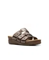 Clarks Collection Women's Calenne Lily Wedge Sandals In Bronze Metallic Leather