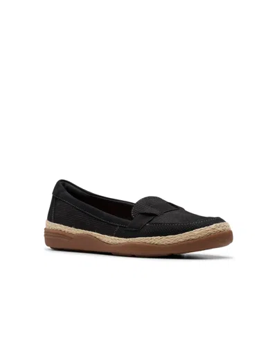 Clarks Collection Women's Elaina Echo Slip-on Shoes In Black Nubuck