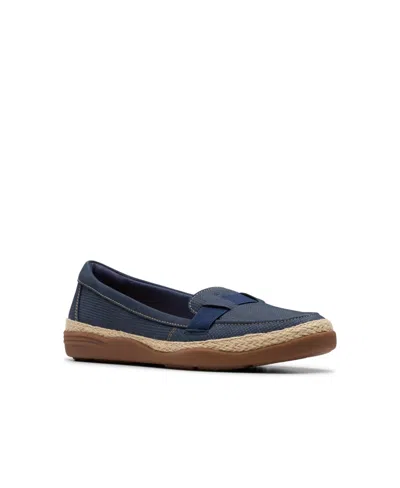 Clarks Collection Women's Elaina Echo Slip-on Shoes In Navy Nubuck