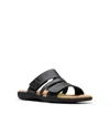 Clarks Collection Women's Elizabelle Ave Slip-on Flat Sandals In Black Leather
