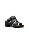 Clarks Collection Women's Emily2 Adella Block Heel Sandals In Black Leather