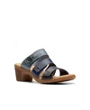 Clarks Collection Women's Emily2 Adella Block Heel Sandals In Navy Multi Leather