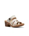Clarks Collection Women's Emily2 Adella Block Heel Sandals In Off White Leather