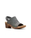 Clarks Collection Women's Emily2 Mist Block Heel Sandals In Blue Gray Nubuck