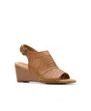 Clarks Collection Women's Emmalae Hope Wedge Sandals In Cinnamon Leather