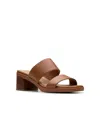 Clarks Collection Women's Jaylan Dusk Block Heel Sandals In Tan Leather