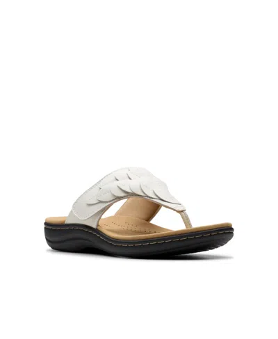 Clarks Collection Women's Laurieann Palm Flip-flop Sandals In Off White Leather