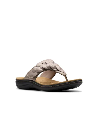 Clarks Collection Women's Laurieann Palm Flip-flop Sandals In Taupe Metallic