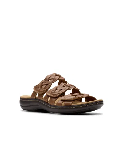Clarks Collection Women's Laurieann Rio Slip-on Flat Sandals In Tan Leather