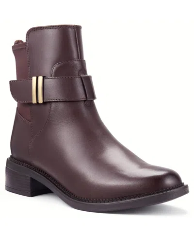 Clarks Collection Women's Maye Beth Round Toe Booties In Brown