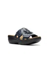 Clarks Collection Women's Merliah2 Belle Wedge Sandals In Navy Multi Leather