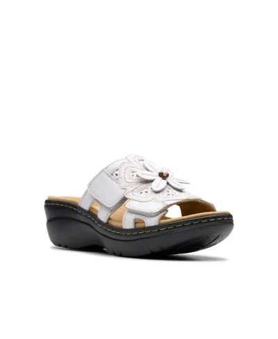 Clarks Collection Women's Merliah2 Belle Wedge Sandals In White Combi Leather