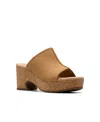 Clarks Collection Women's Nerisa Vine Wedge Sandals In Light Tan Nubuck