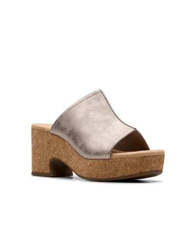 Clarks Collection Women's Nerisa Vine Wedge Sandals In Taupe Metallic
