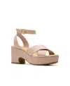 Clarks Collection Women's Nerisa Wedge Sandals In Beige Leather