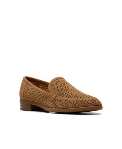 Clarks Collection Women's Trish Cove Slip-on Shoes In Dark Sand Suede