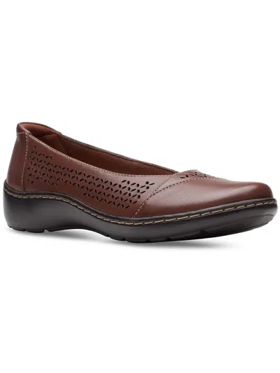 Clarks Cora Iris Womens Leather Slip-on Loafers In Brown