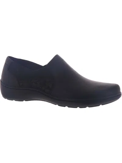 Clarks Cora Lilac Womens Leather Slip On Clogs In Black