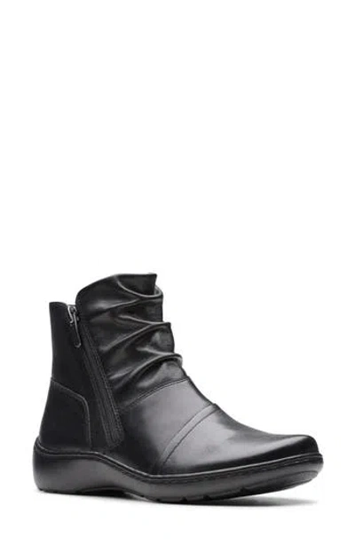 Clarks ® Cora Pace Boot In Black Leather