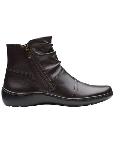 Clarks Cora Pace Leather Boot In Burgundy