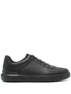 Clarks Courtlite Tie Leather Sneakers In Black