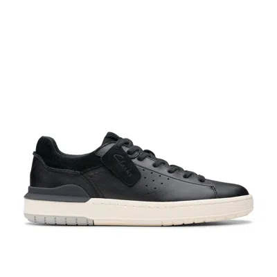 Clarks Courtlite2 Run In Black Leather In Animal Print