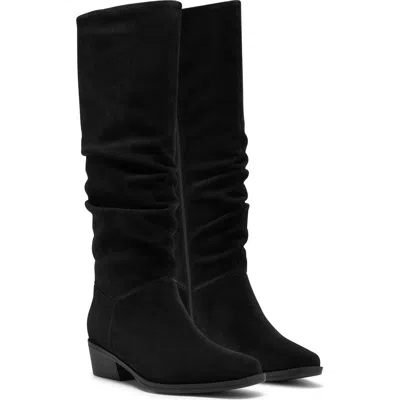 Clarks ® Danyelle Rose Knee High Leather Boot In Black Suede