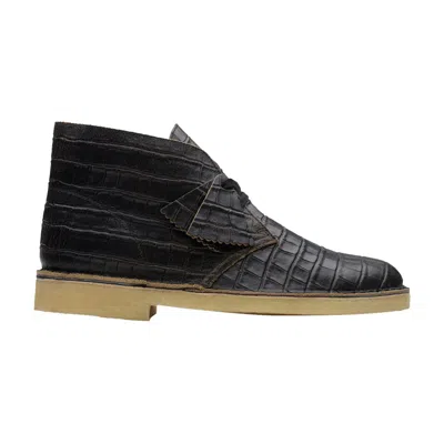 Pre-owned Clarks Desert Boot 'black Crocodile Distress' | Men's Size 9