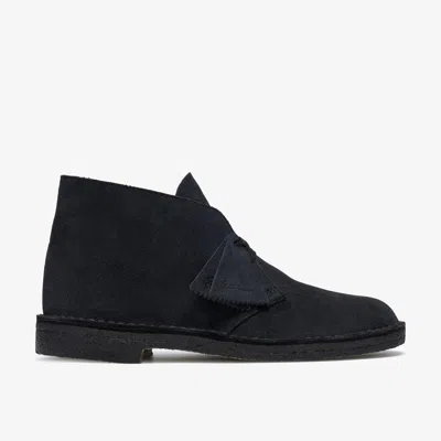 Clarks Desert Boot Mini Suede Ankle Boot In Ink Suede