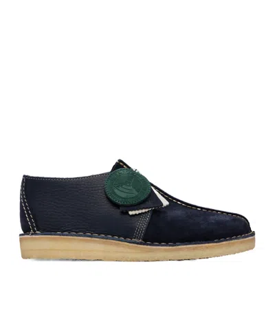 Clarks Desert Trek Derby Shoes In Blue