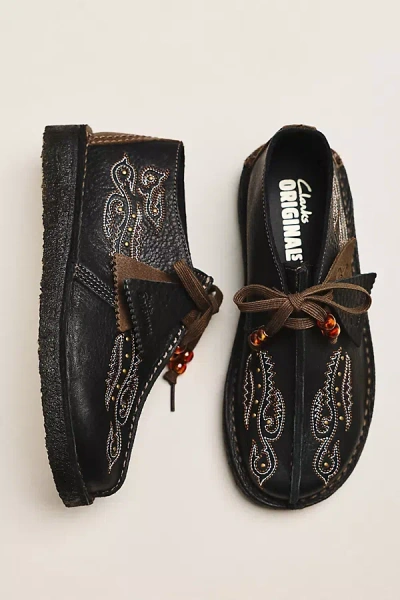 Clarks Desert Trek Lace-up Moccasins In Black